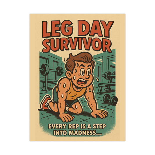 Leg Day Survivor Matte Poster - Motivational Gym Wall Art