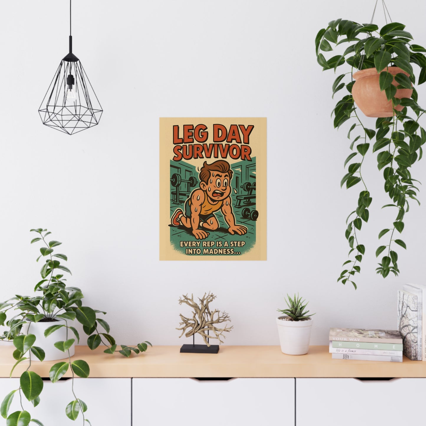 Leg Day Survivor Matte Poster - Motivational Gym Wall Art