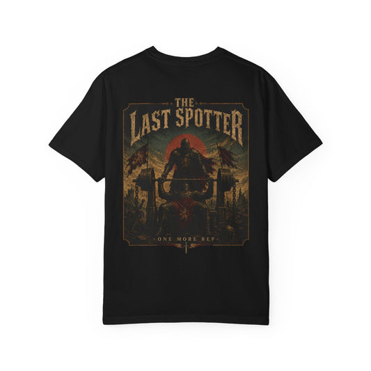 Last Spotter Weightlifting T-Shirt — "One More Rep" Retro Gym Tee